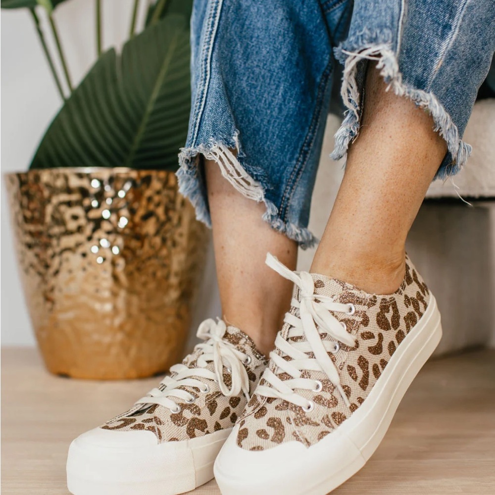 Corkys Leopard Print Canvas Slip-On Sneakers